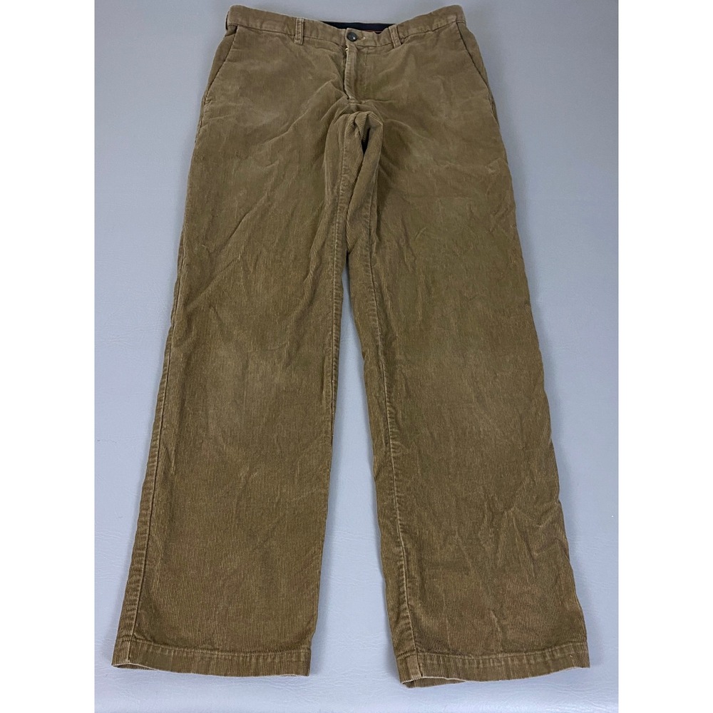 Haggar Corduroy Pants Men's Size 34x32 Brown Straight Leg 100% Cotton EUC